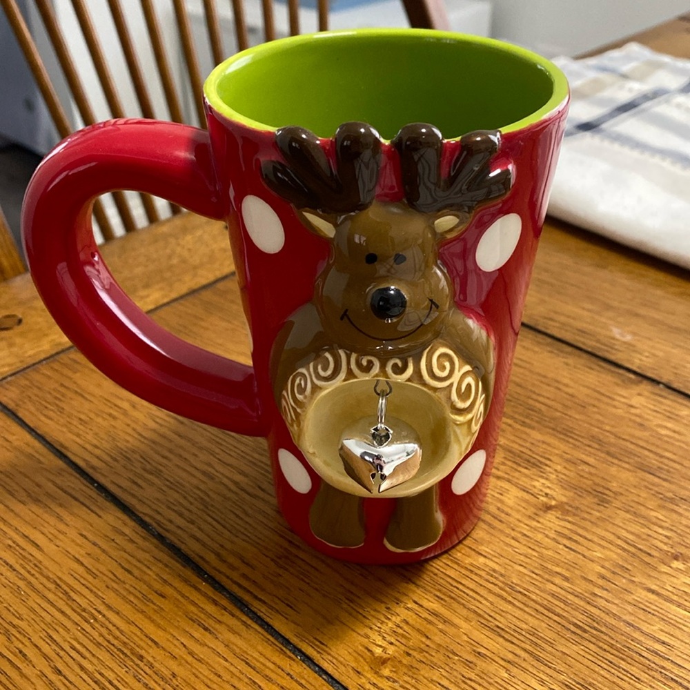 Reindeer Christmas big red mug